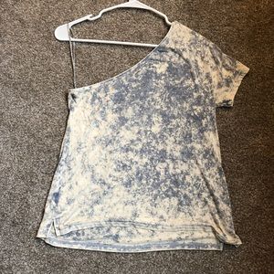 AE One shoulder acid washed blouse